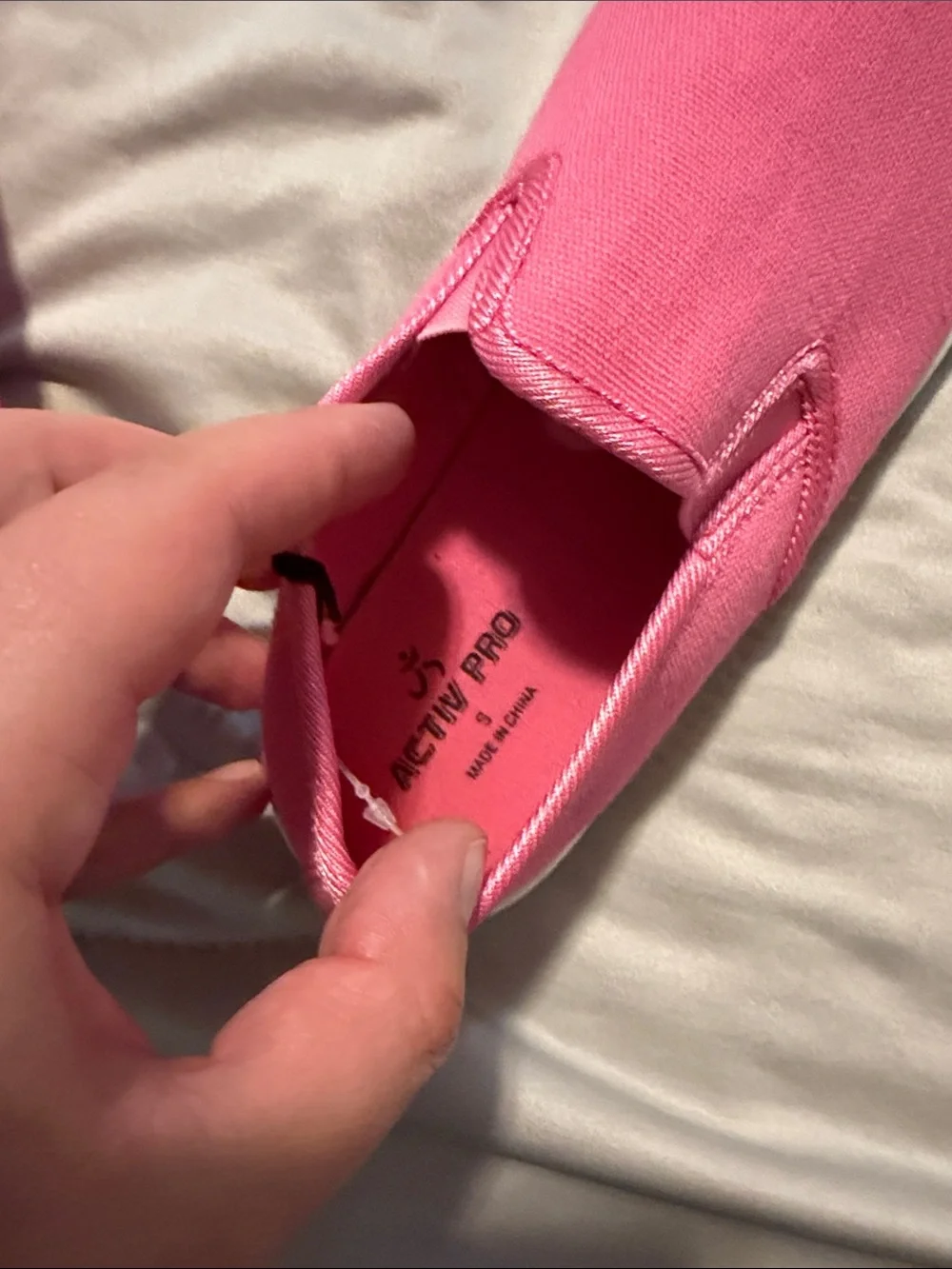 Pink Slip-On Canvas Sneakers